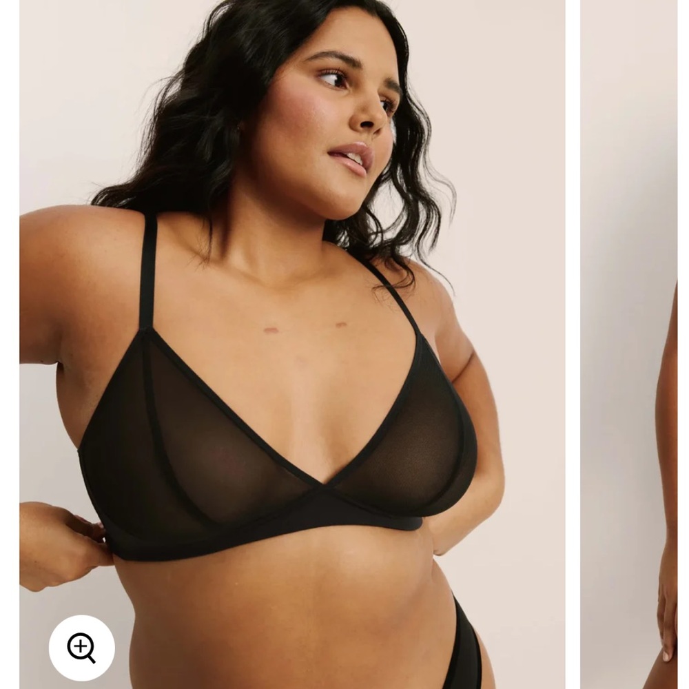NWT Knix Deep V Mesh Bra Black‎